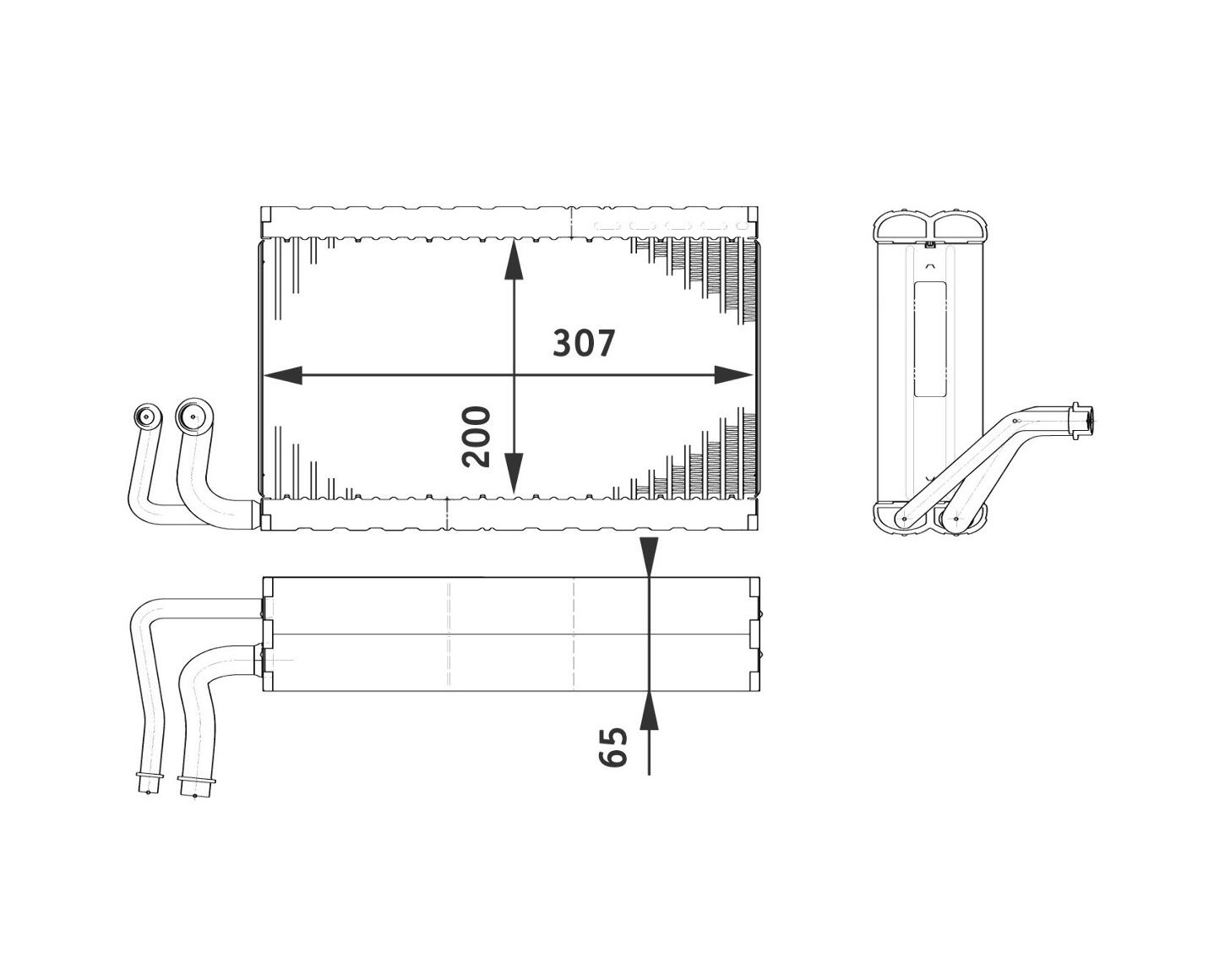 BMW A/C Evaporator Core 64119238655 - Behr 351211771